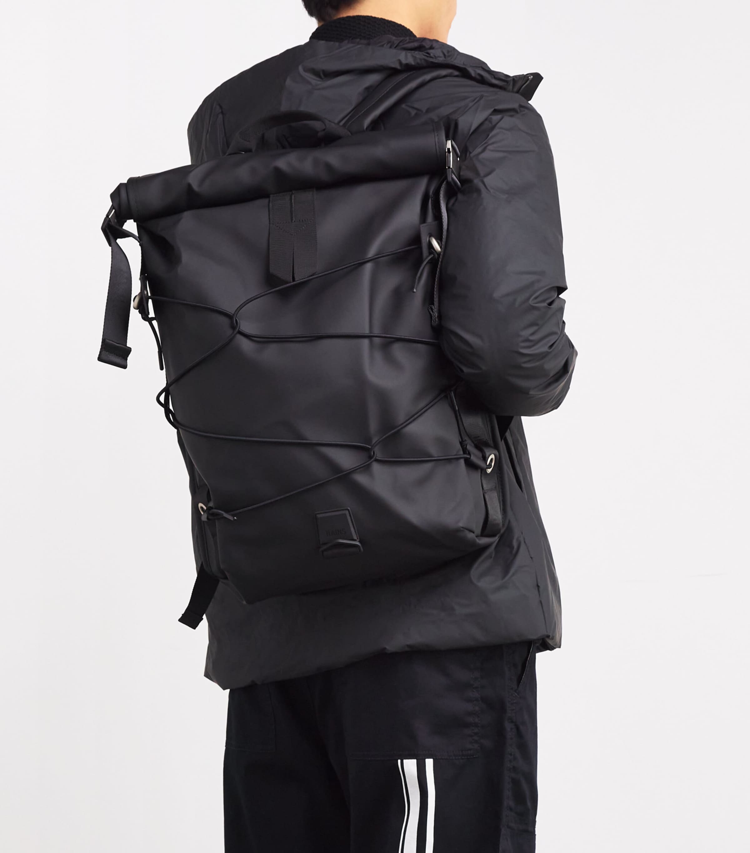 Rains Waterproof Trail Cord Rolltop Backpack Black Image 2