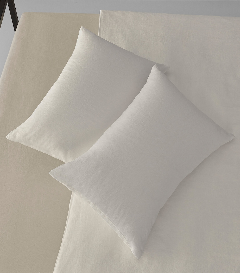 Society Limonta Linen Rem Standard Pillowcase Pair (50cm x 80cm) Bianco Image 1