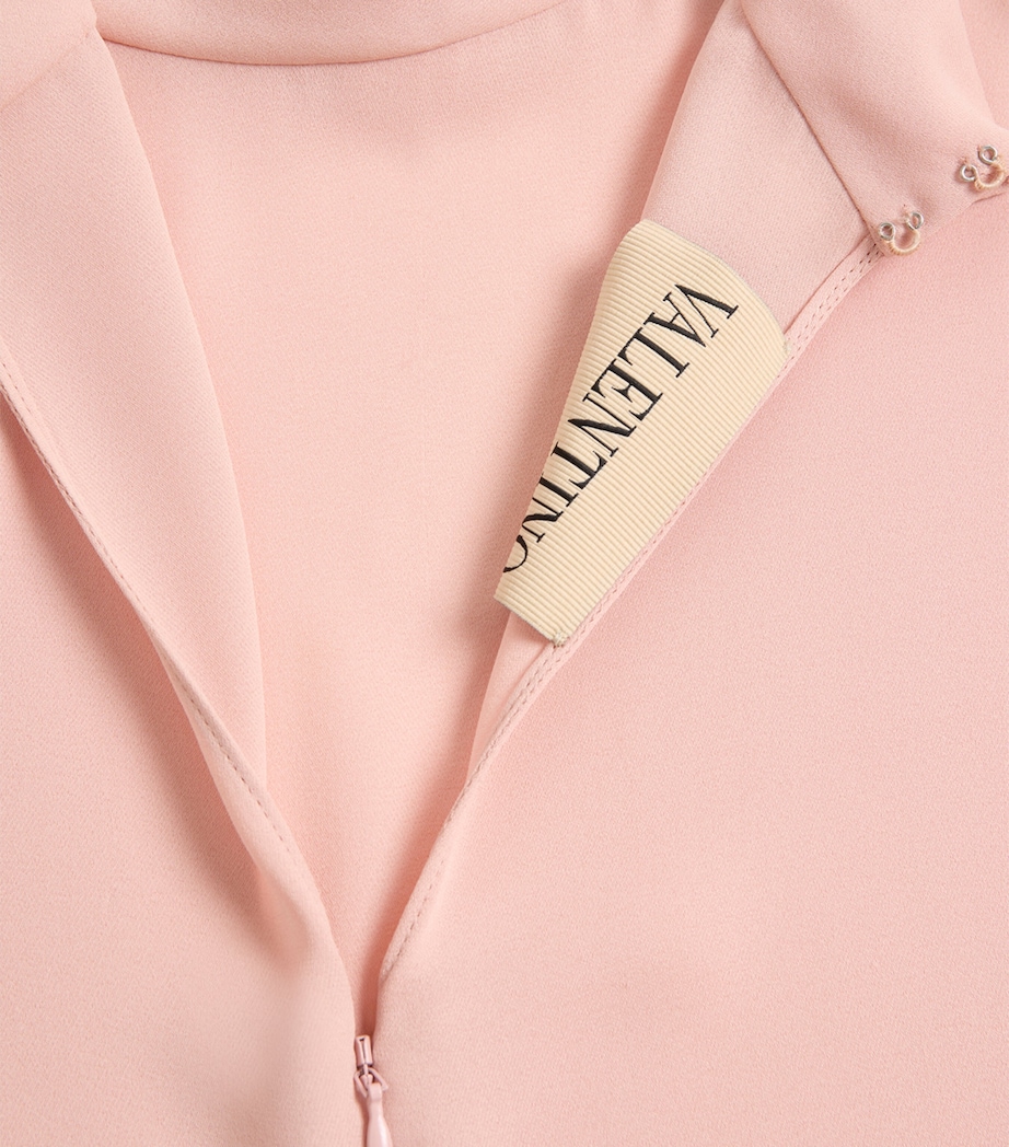 Valentino Womens Silk Layered Collar T-Shirt Image 8
