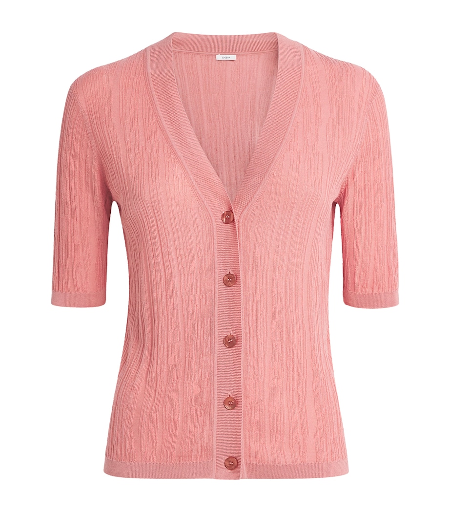 Joseph Womens Silk-Cotton Sens Cardigan Blush Image 1