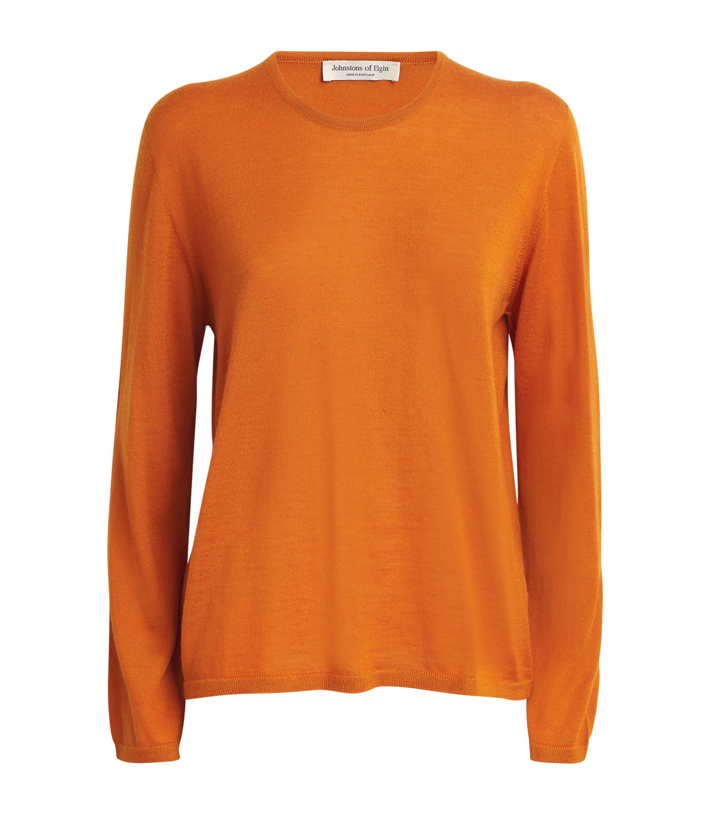 Shop Johnstons Of Elgin Superfine Cashmere Long-sleeve T-shirt In Orange