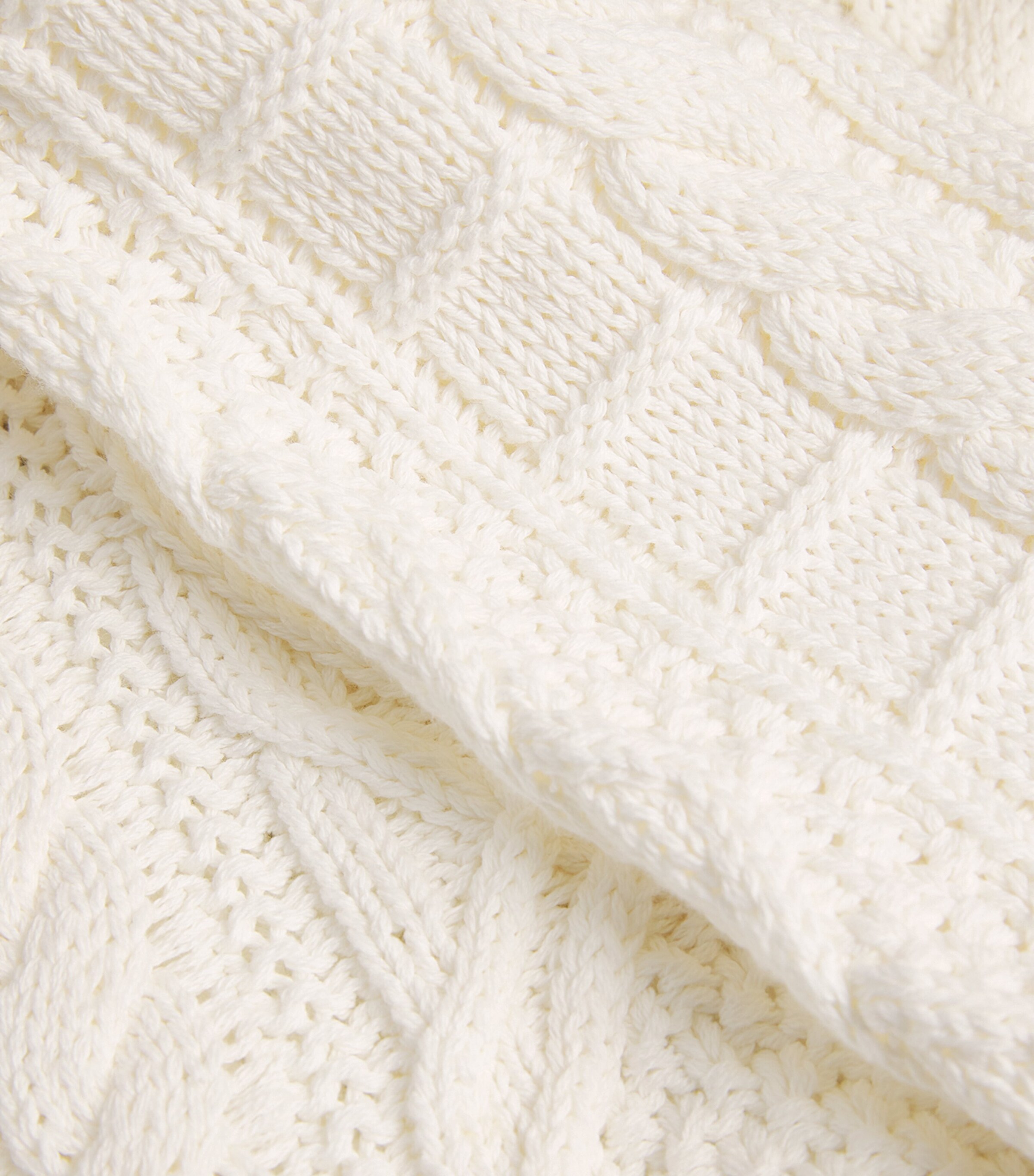 Polo Ralph Lauren Mens Cotton Aran-Knit Sweater White Image 5