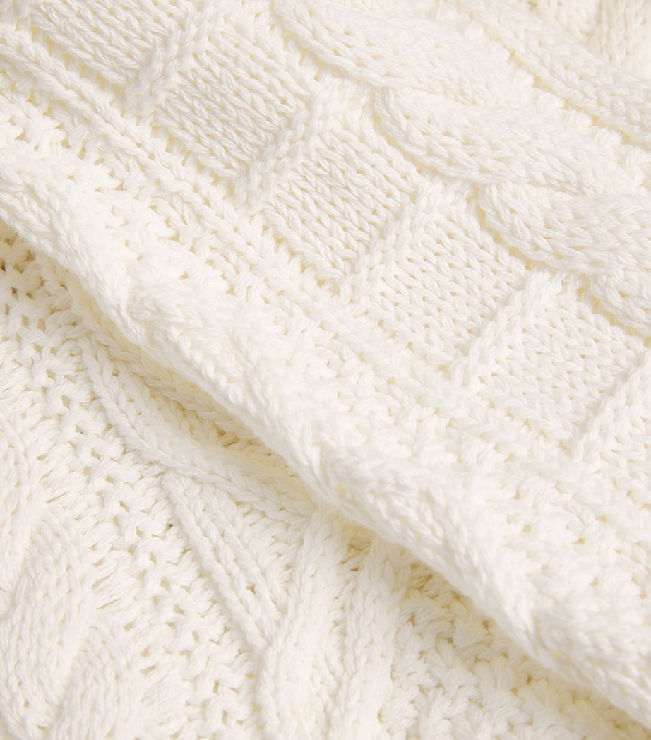 Polo Ralph Lauren Mens Cotton Aran-Knit Sweater White Image 5