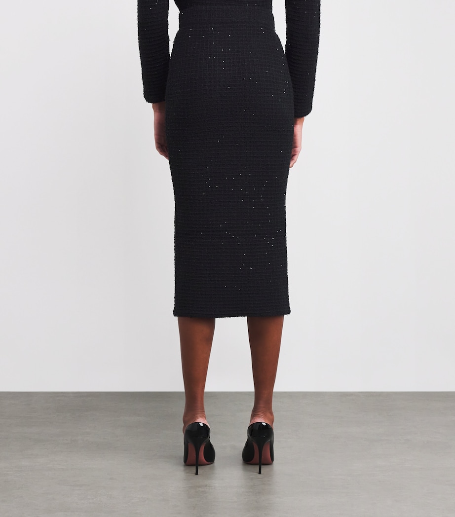 Textured Midi Skirt BLACK Image 4