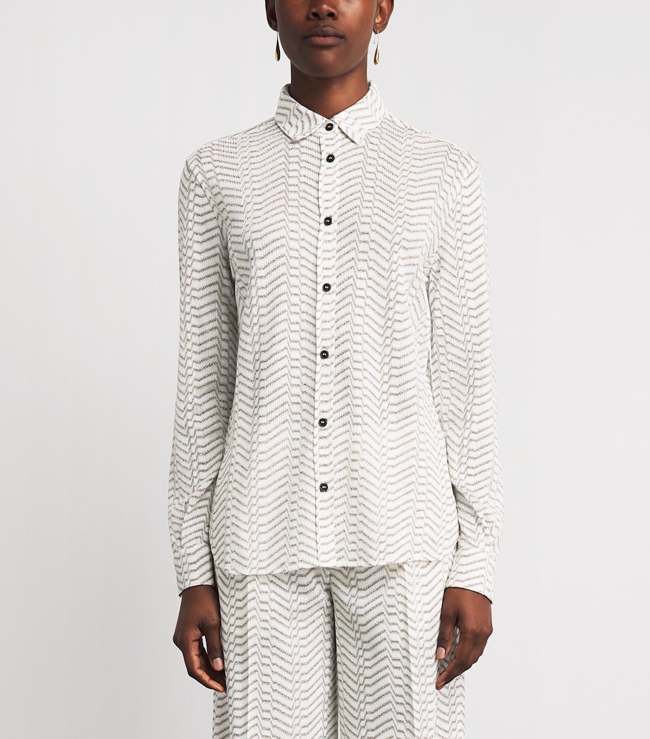 Missoni Womens Chevron Shirt White And Gold Image 4