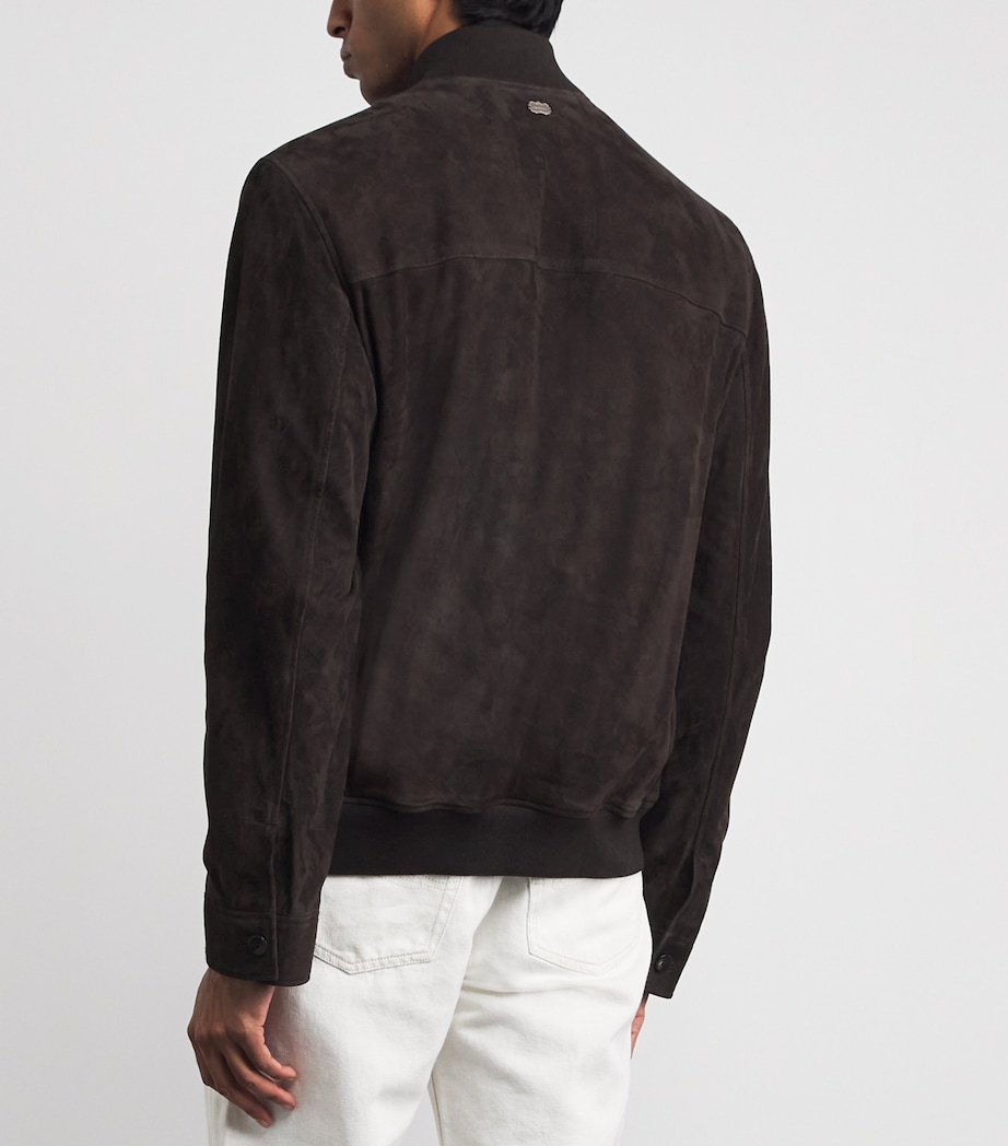 Agnona Mens Suede Jacket Brown Chocolate Image 5