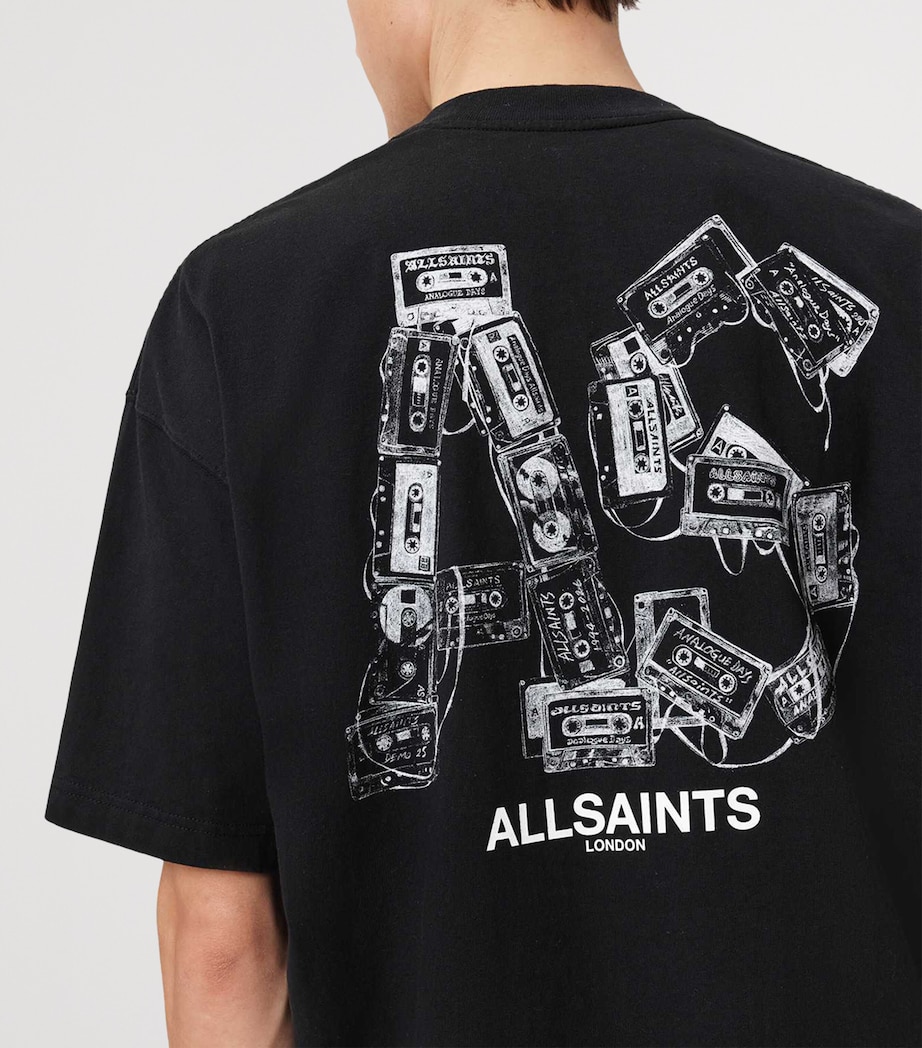AllSaints Mens Organic Cotton Mixtape T-Shirt Jet Black Image 7