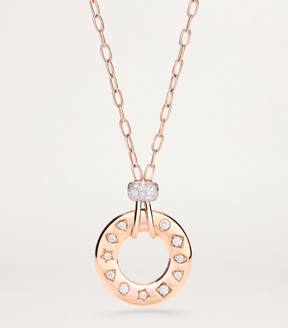 Rose Gold and Diamond Iconica Pendant Necklace DB000 Image 4