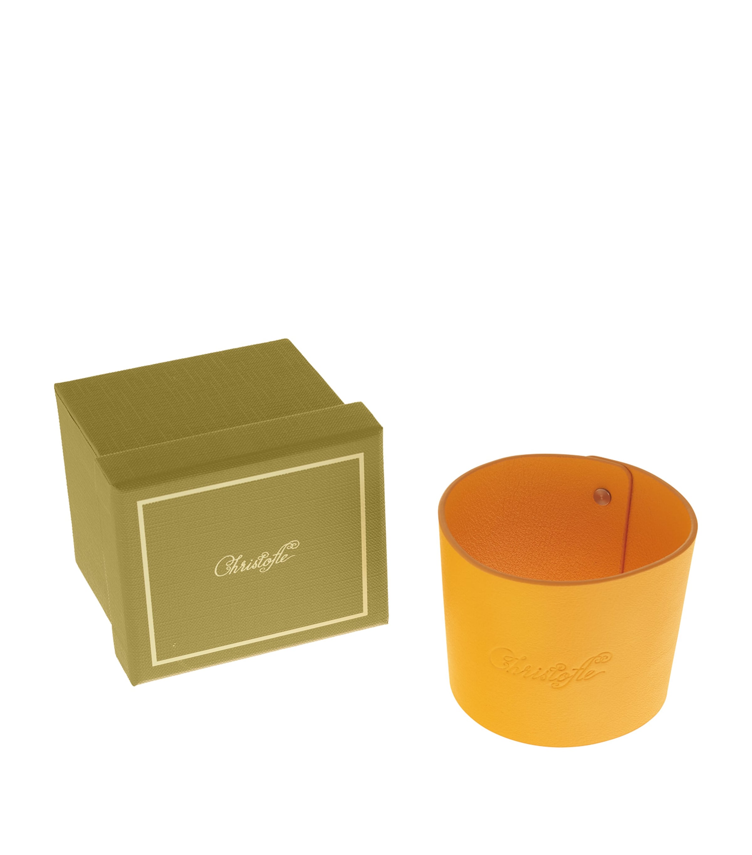 Christofle Leather Objets Miroir Coffee Cup Ring Yellow Image 2