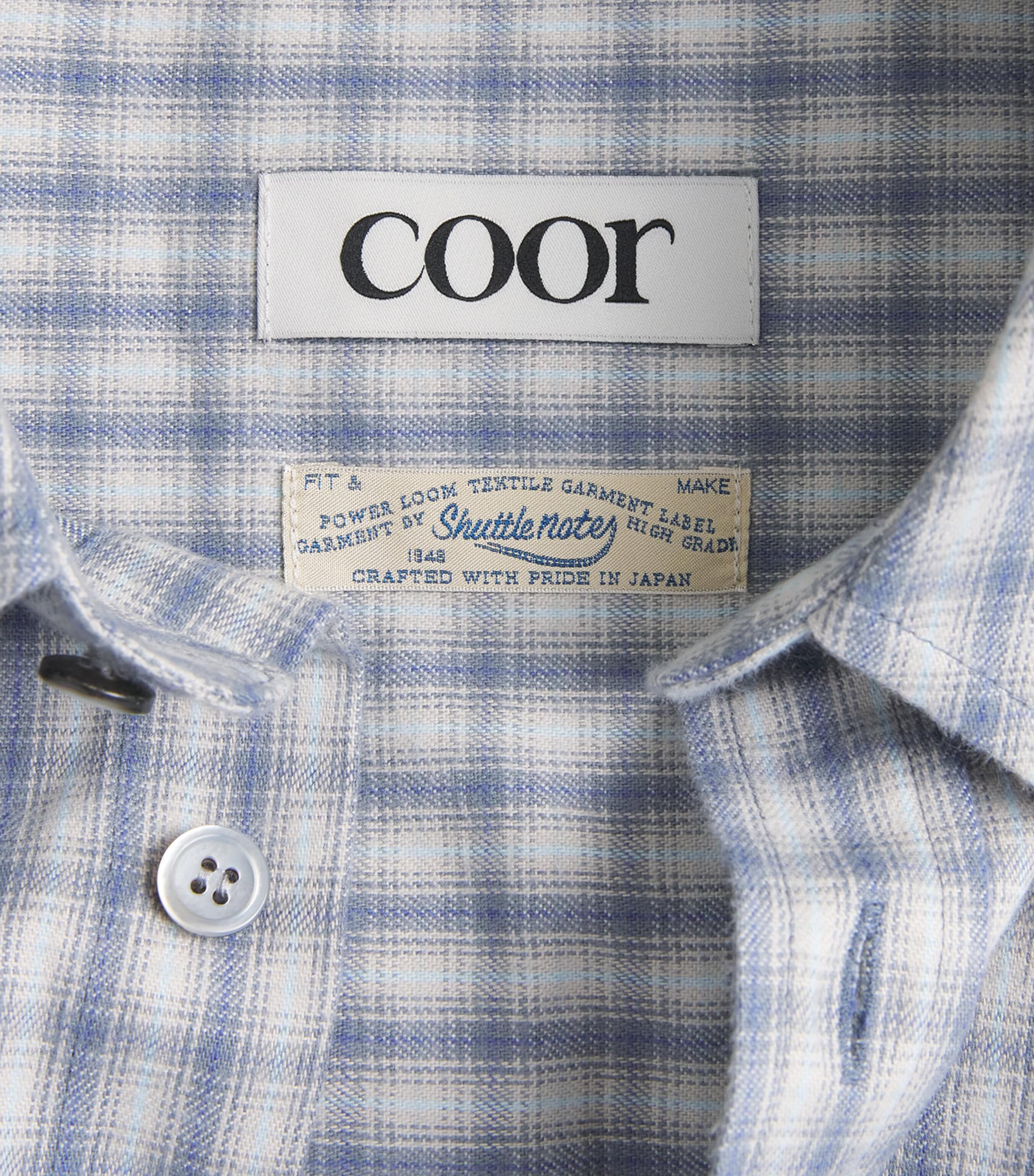 Coor Mens Check Shirt Light Blue Image 2