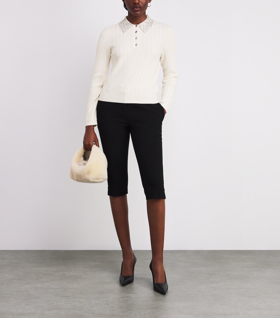 Wool Embellished Cardigan ECRU Image 2