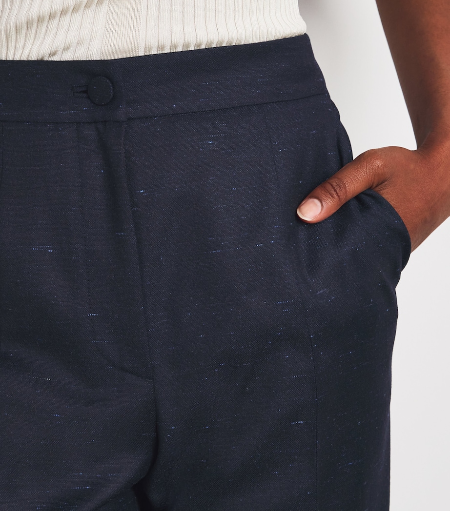 Wool-Blend Tailored Trousers DRK NAVY W LGHT BLUE Image 6