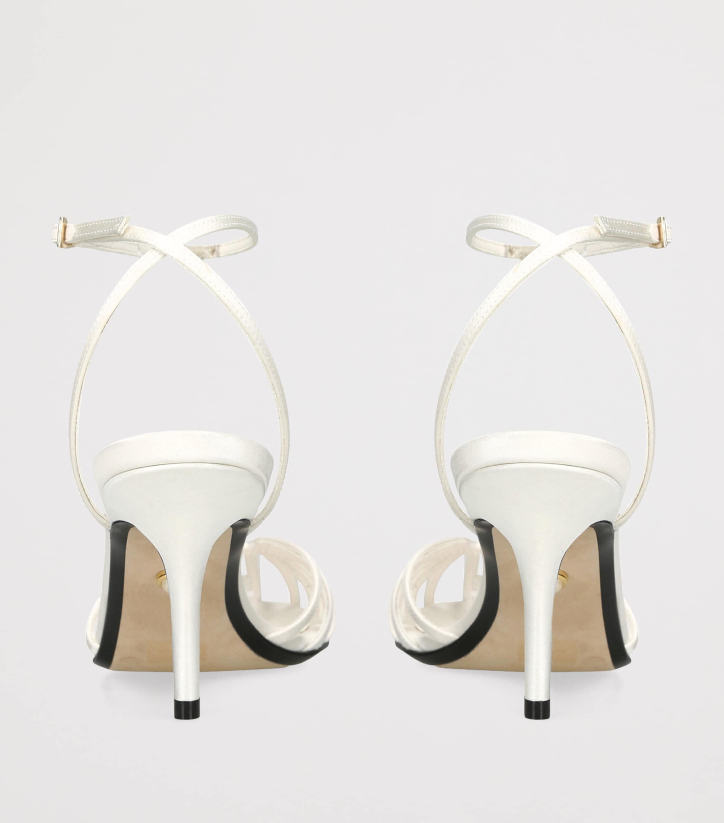 Alevì Satin Blake Heeled Sandals 75 White Image 4