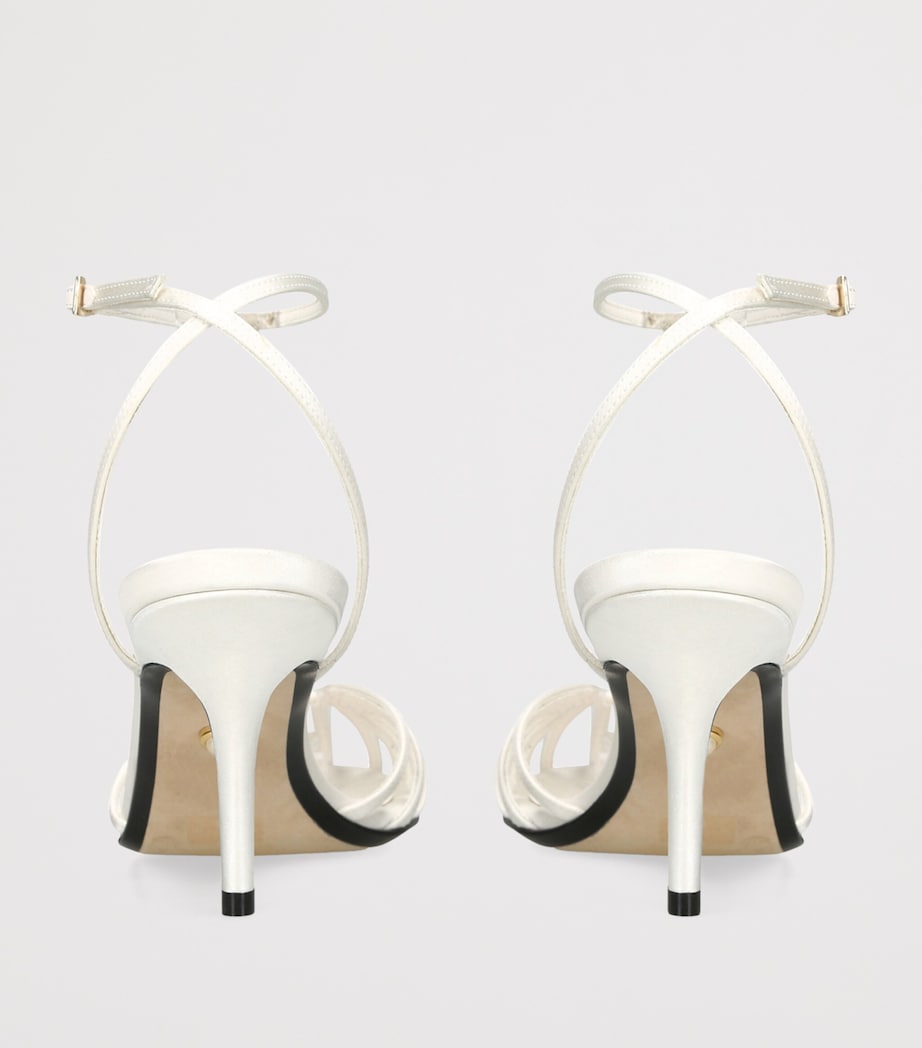 Alevì Satin Blake Heeled Sandals 75 White Image 4
