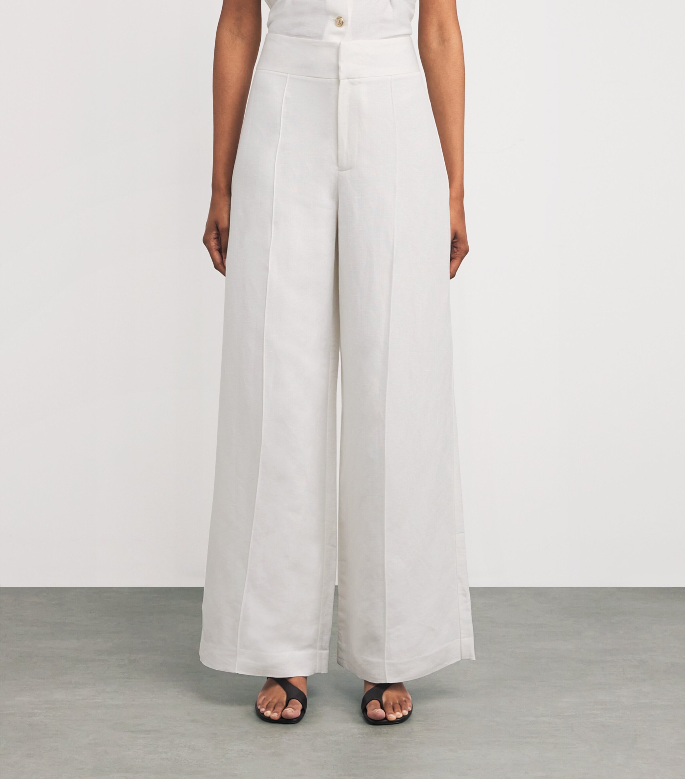 PAIGE White Greyson Wide-Leg Trousers | Harrods US