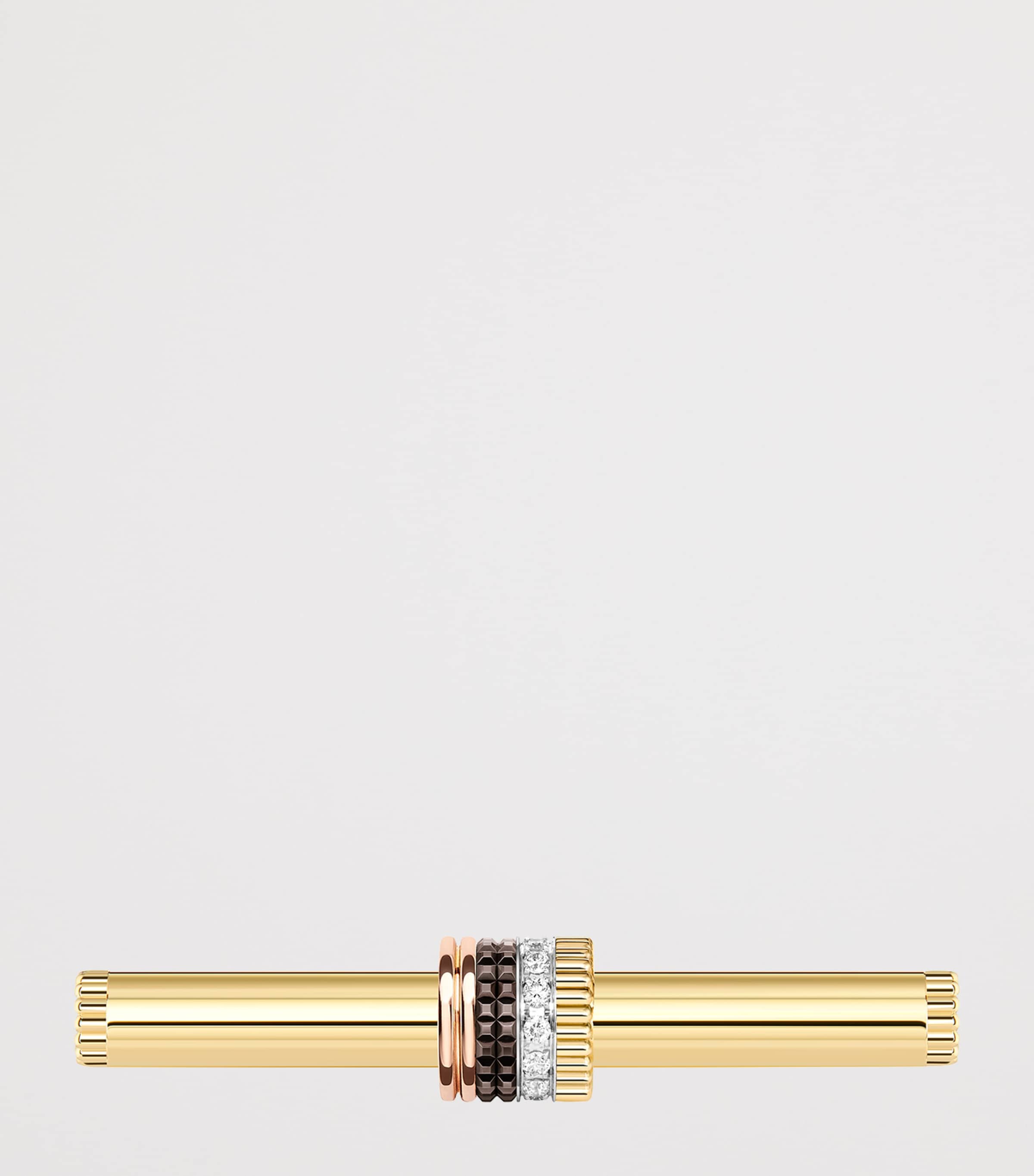 Mixed Gold and Diamond Quatre Classique Double Finger Ring YELLOW GOLD Image 4