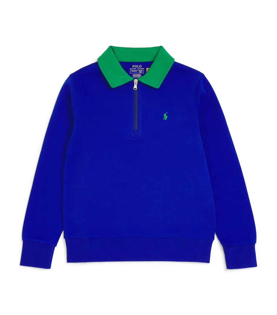 Cotton-Blend Quarter-Zip Sweatshirt (6-14 Years) SAPPHIRE Image 1