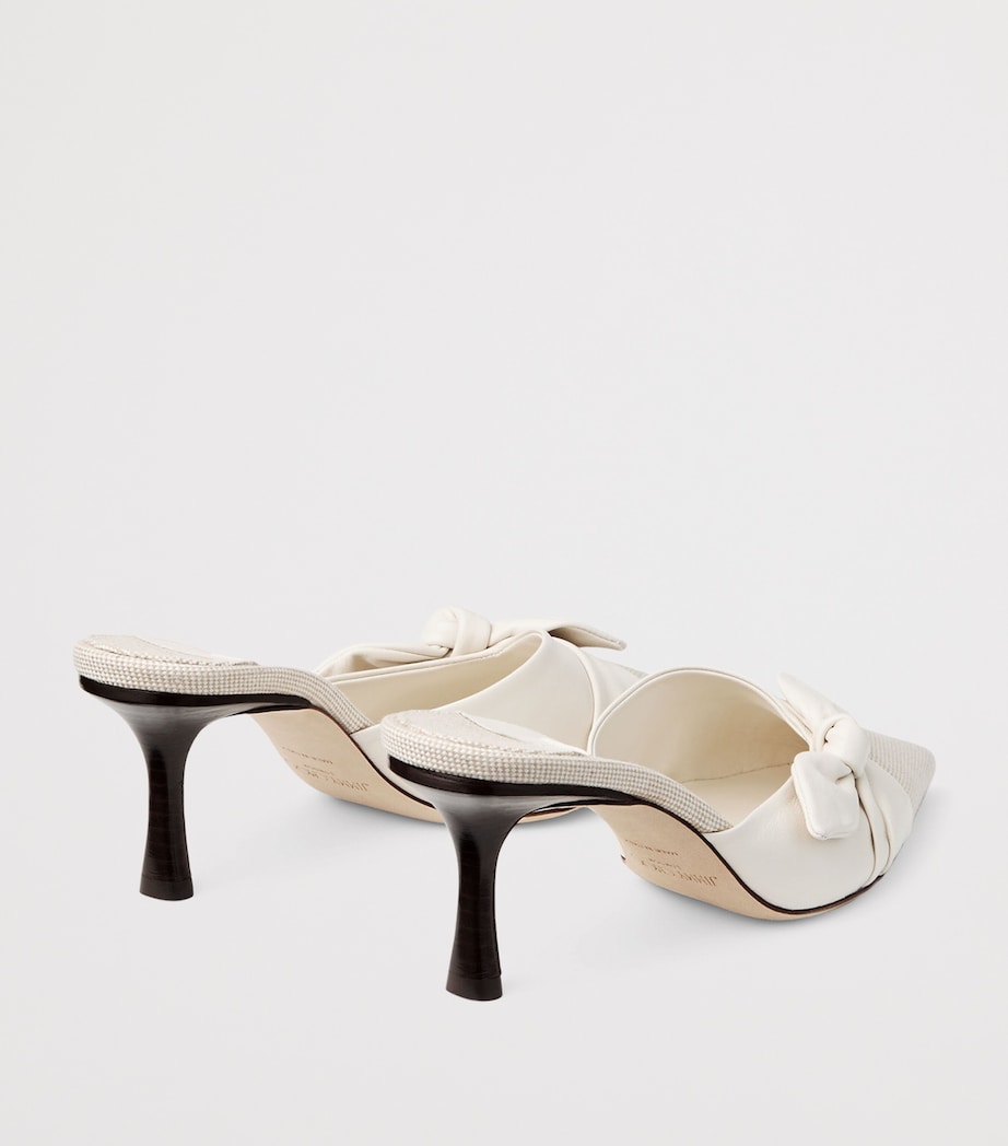 Jimmy Choo Livi 65 Leather and Canvas Mules Almond/latte Mix Image 3