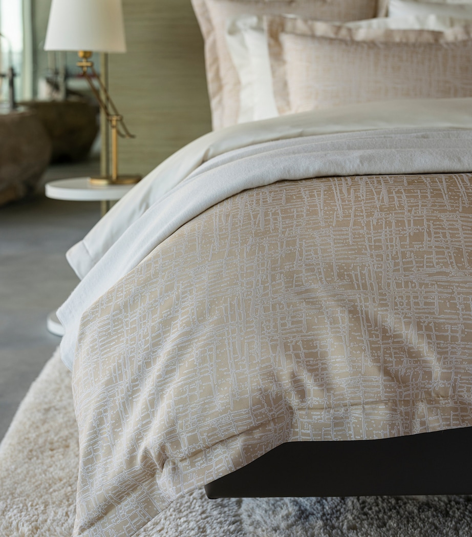 Celso De Lemos Egyptian Cotton-Silk Partition King Duvet Cover (260cm x 220cm) Miel Image 2