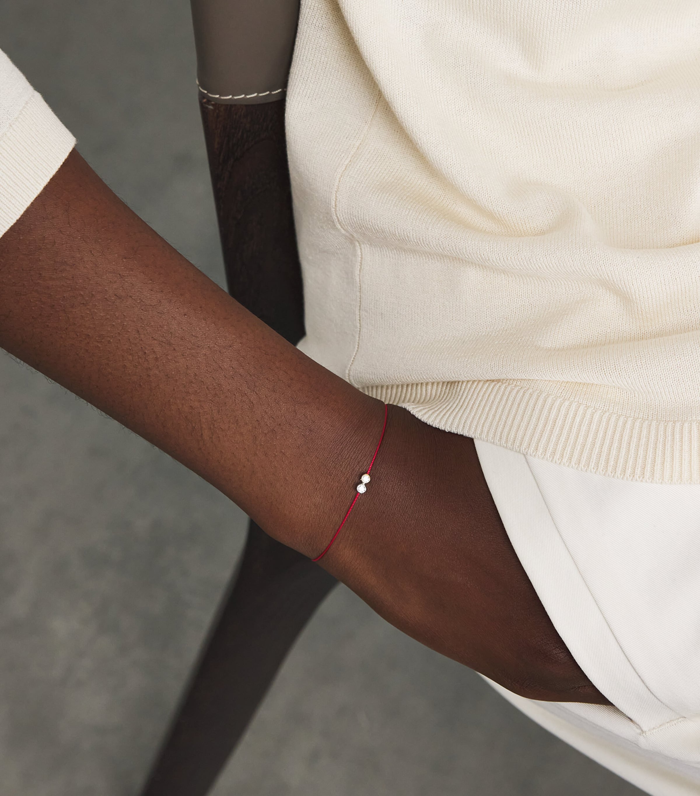 White Gold and Diamond Illusion Half-Chain Bracelet WHITE GOLD Image 2