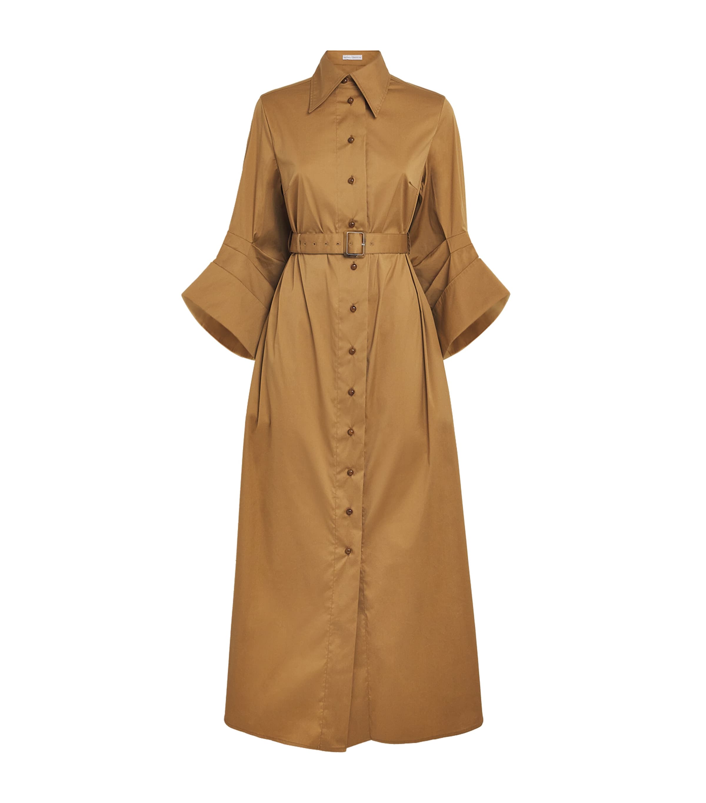 Palmer//Harding Womens Cotton-Blend Intention Maxi Shirt Dress Gld Gold Cttn Poplin Image 1