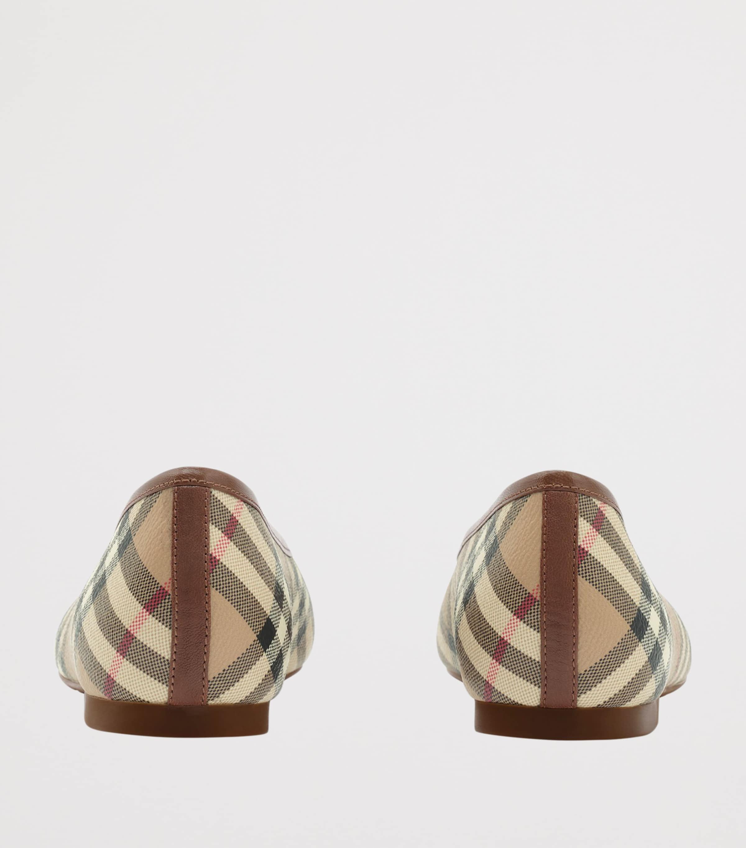 Burberry Check Canvas Highgate Ballet Flats Archive Beige Ip Che Image 3