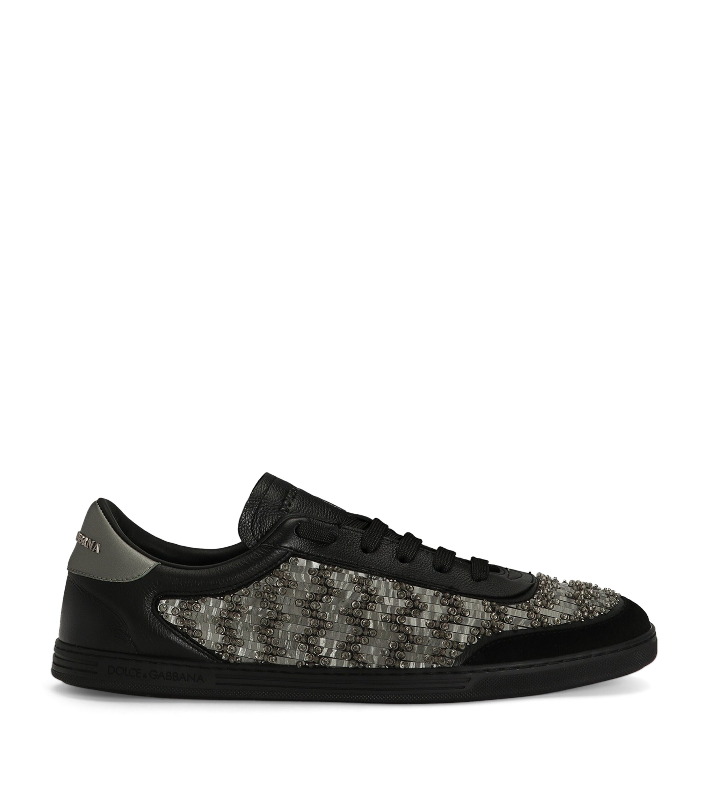 Dolce&Gabbana Leather Embellished Saint Tropez Sneakers Nero/piom Image 1
