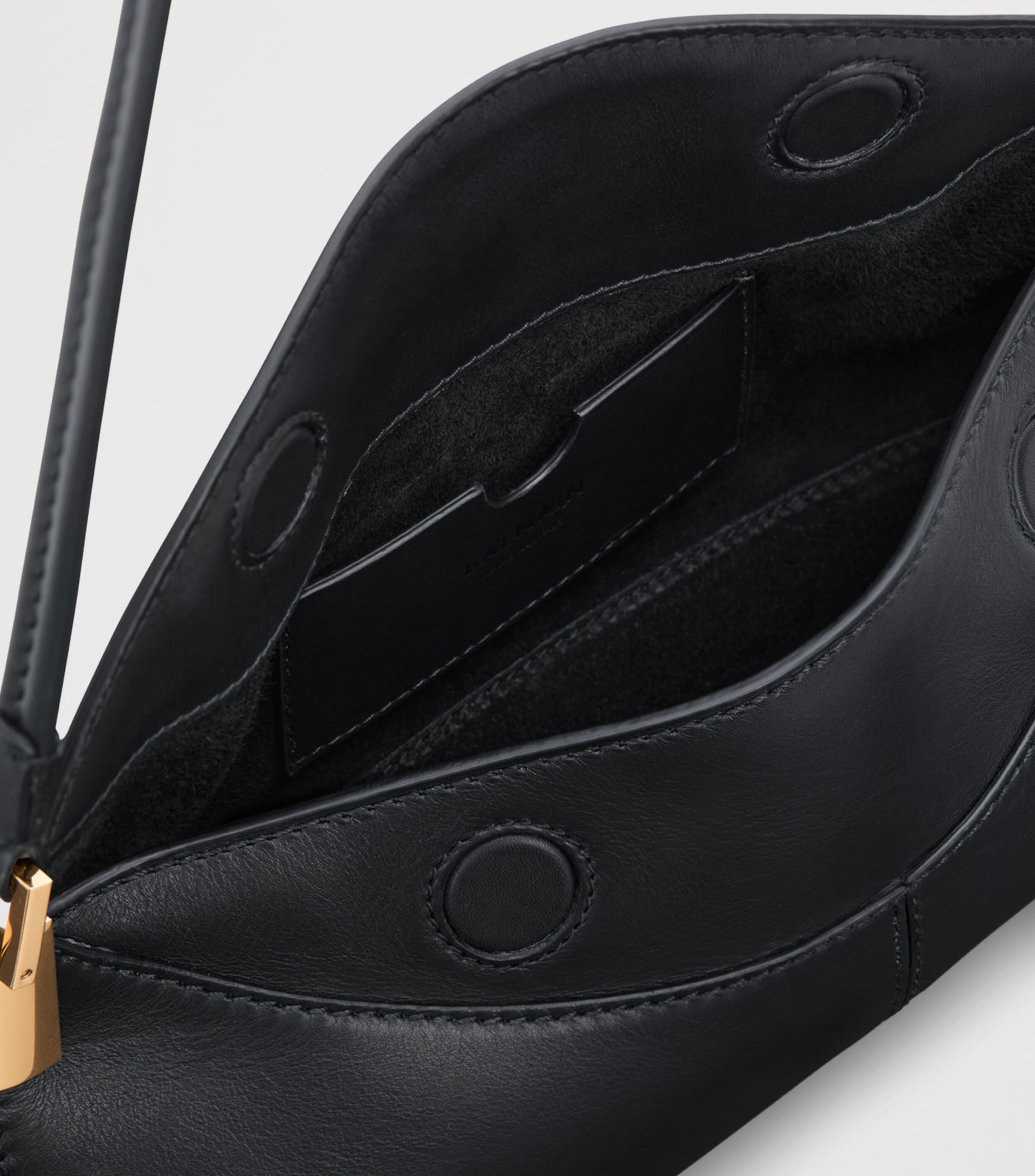Balmain Small Leather 64-83 Shoulder Bag Noir Image 8