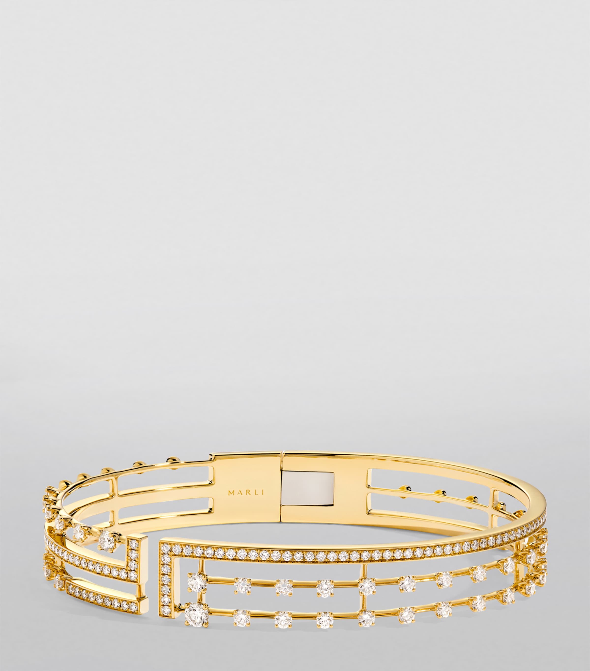 Large Yellow Gold and Diamond Avenues Bangle YELLOW GOLD Image 3
