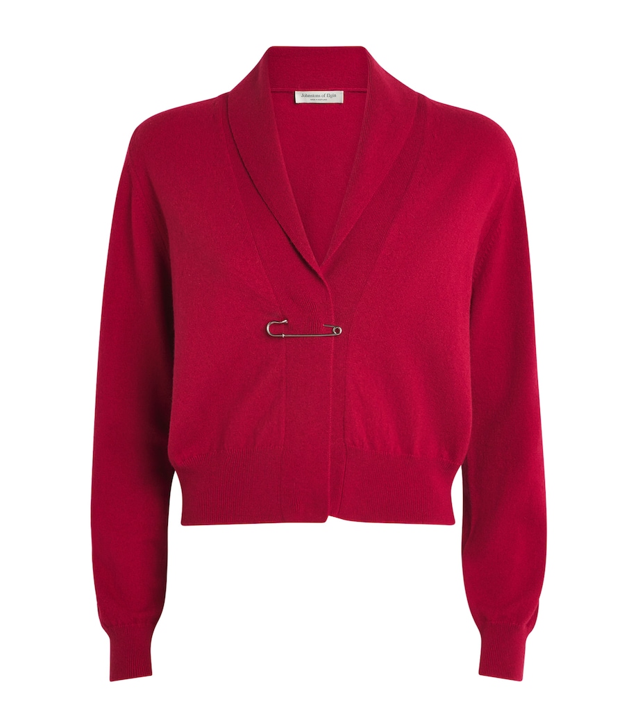 Johnstons Of Elgin Womens Cashmere Crathie Cardigan Claret Image 1