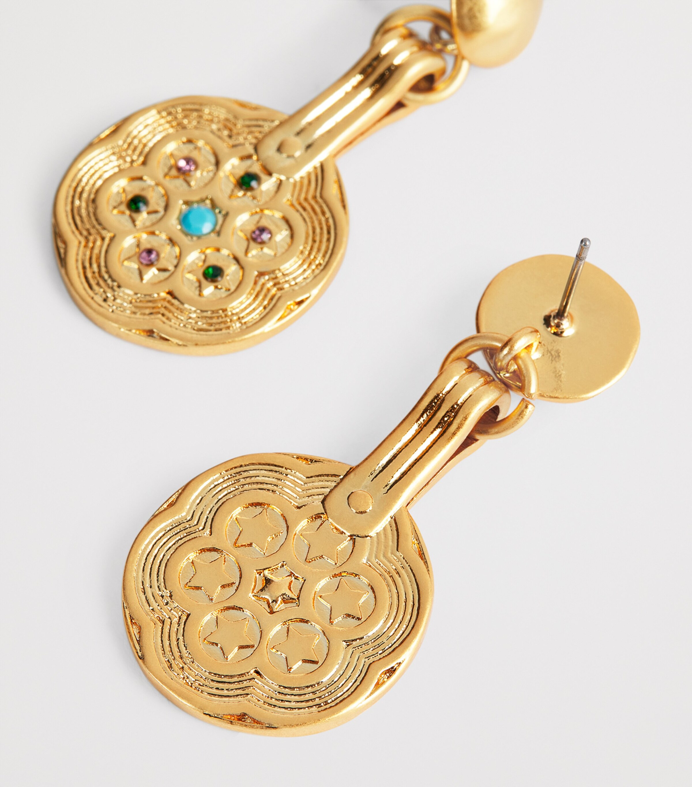 Rixo Gold-Plated Anouk Drop Earrings Gold Image 5