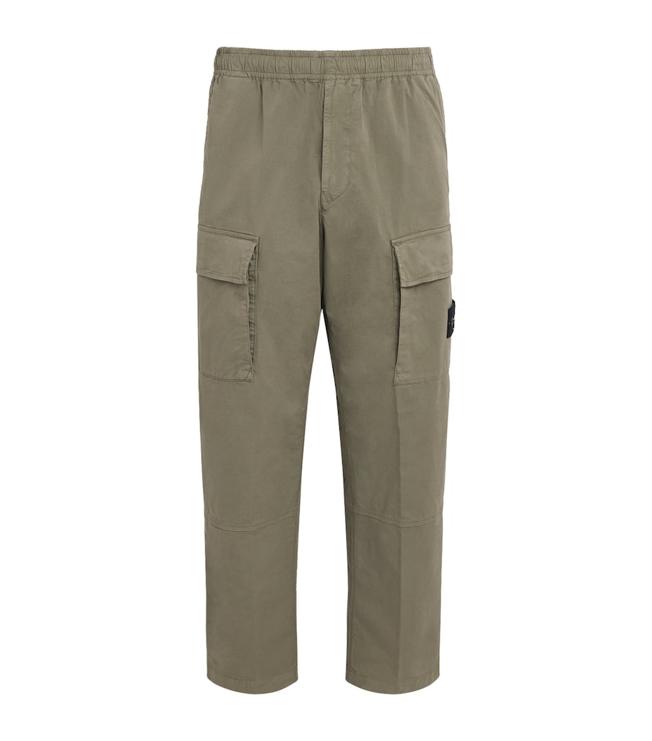 Stone Island Mens Stretch Organic Cotton Cargo Trousers Image 1