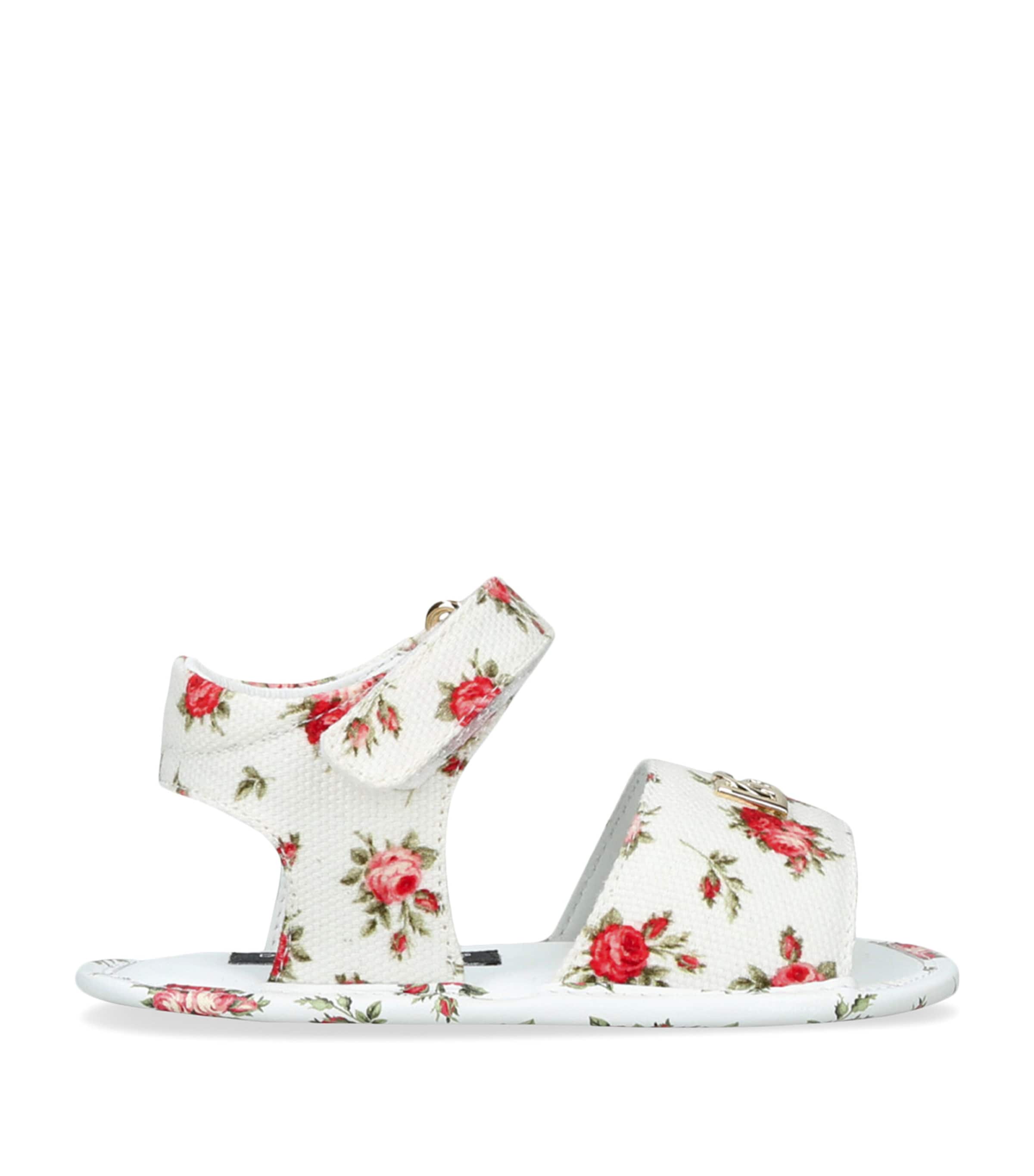 Dolce&Gabbana Kids Leather Rose Sandals White/comb Image 1