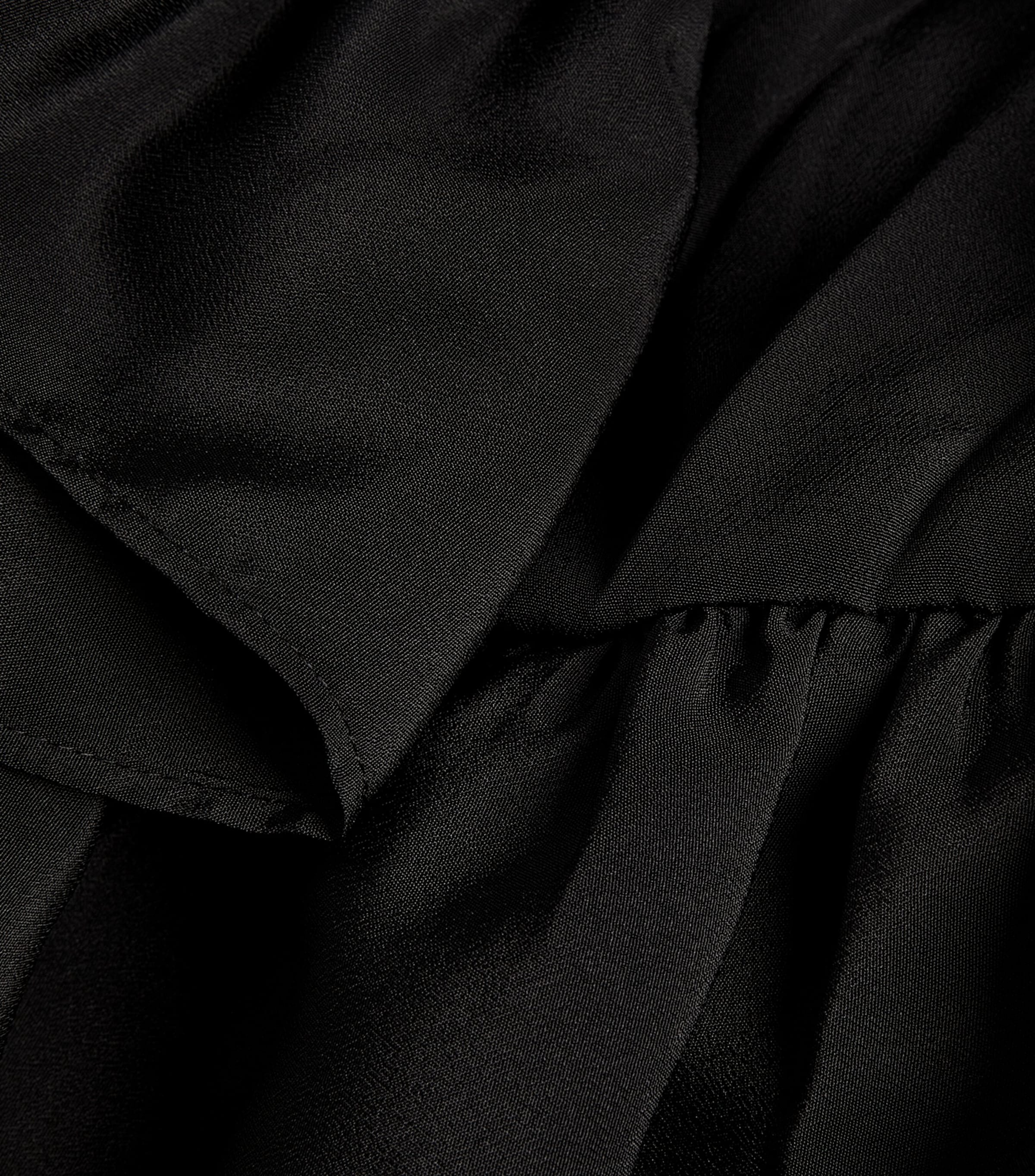 Pleated Asymmetric Midi Skirt BLACK Image 5