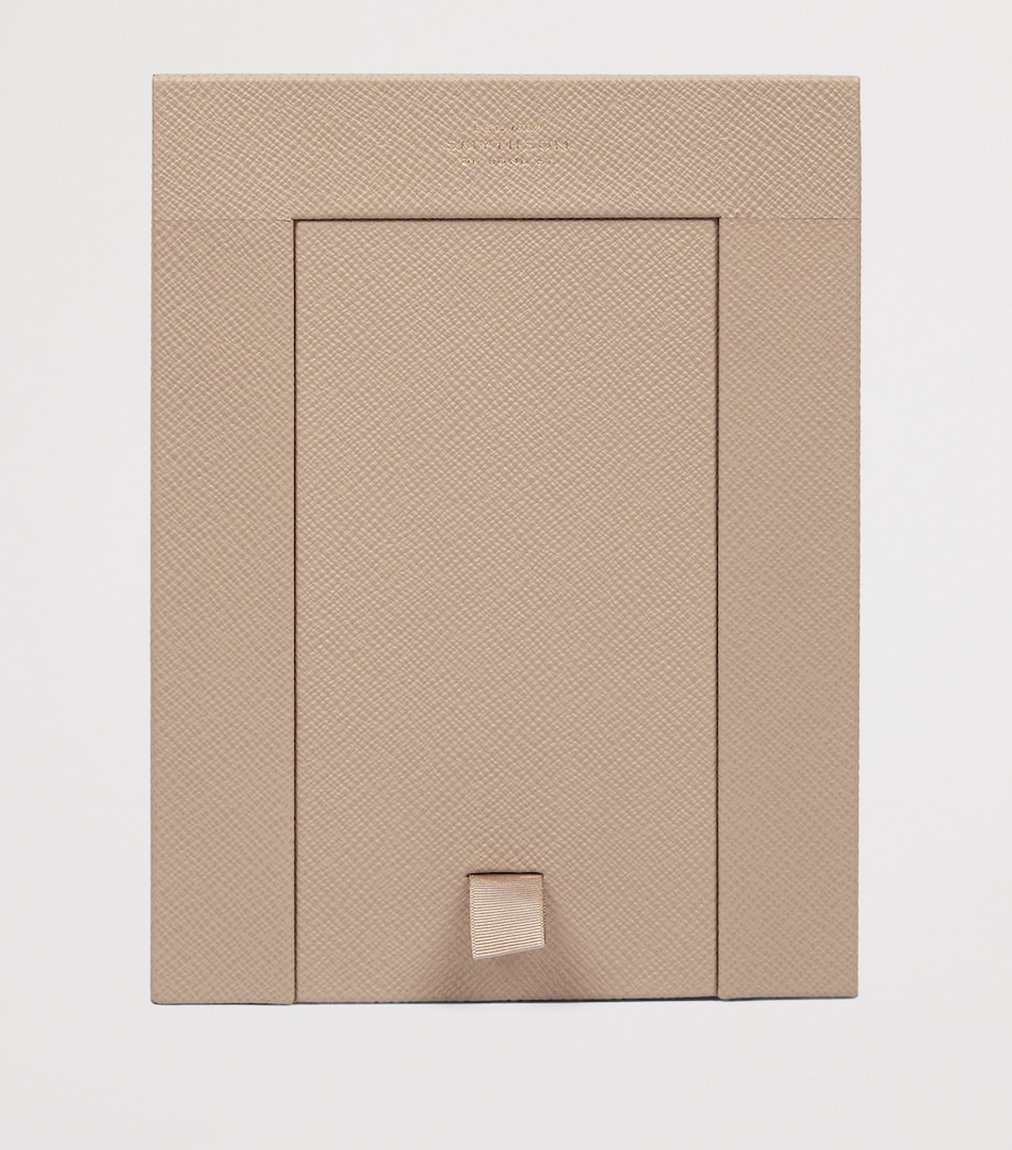 Smythson Calfskin Panama Double Frame (6” x 4”) Sdstone Image 5