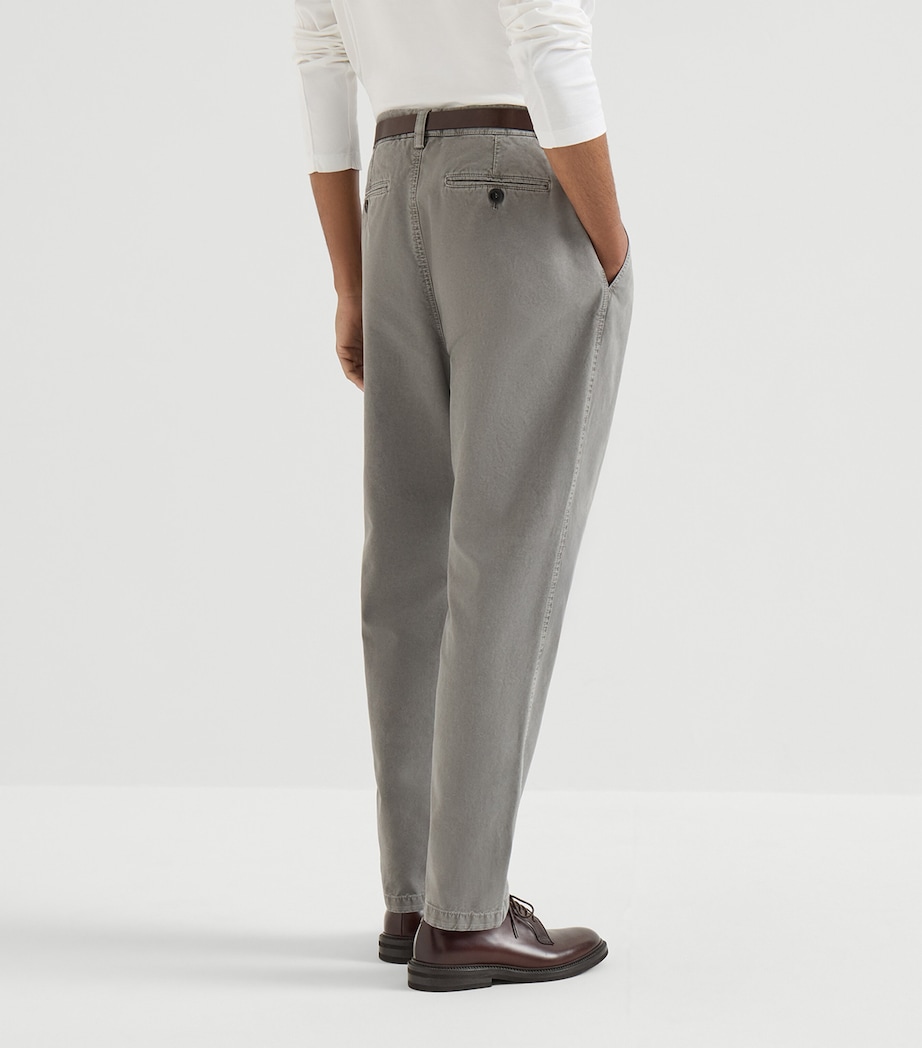 Brunello Cucinelli Mens Peached Cotton Gabardine Trousers Image 5