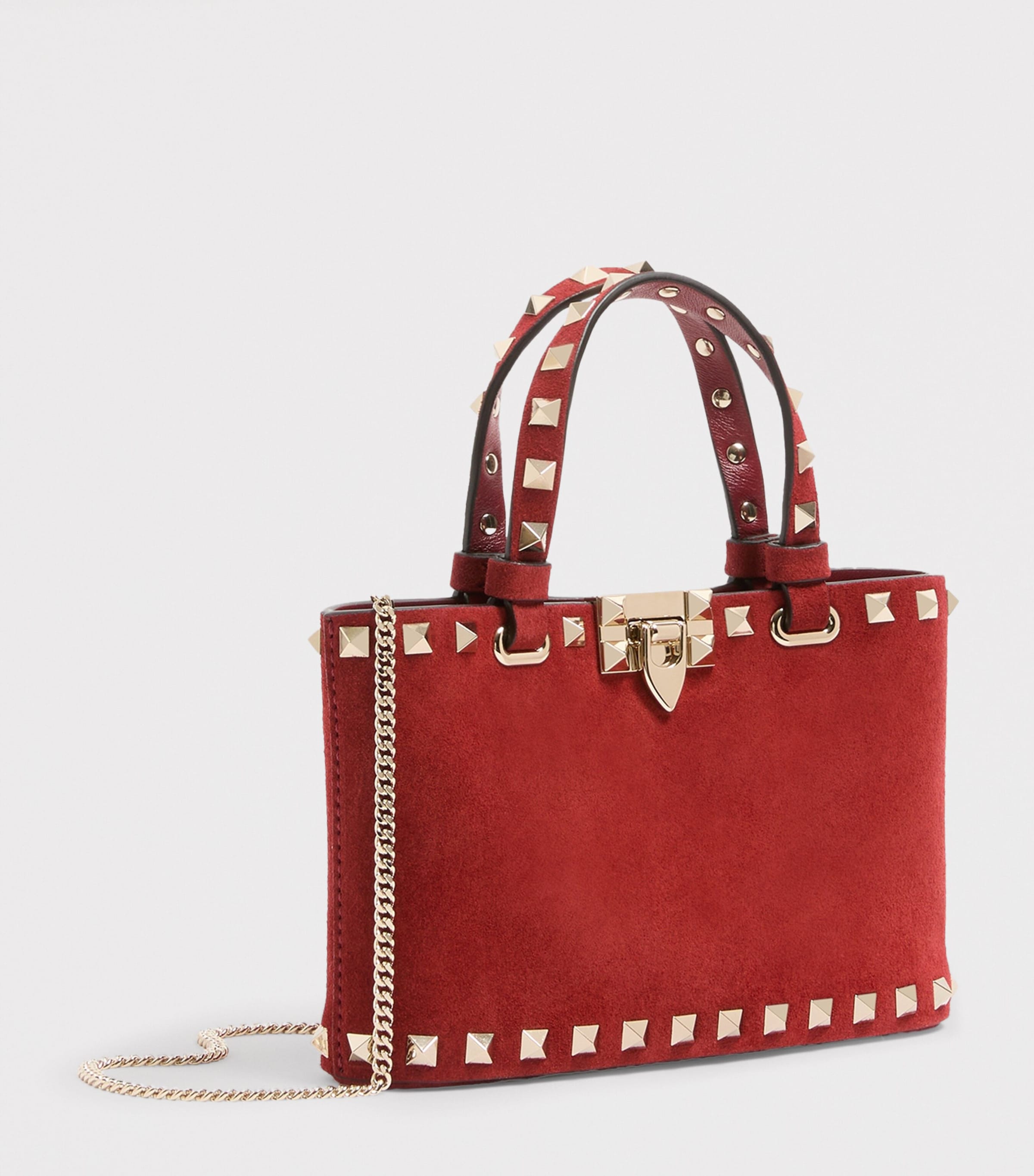 Valentino Garavani Mini Split-Leather Rockstud Tote Bag Aqs Image 2