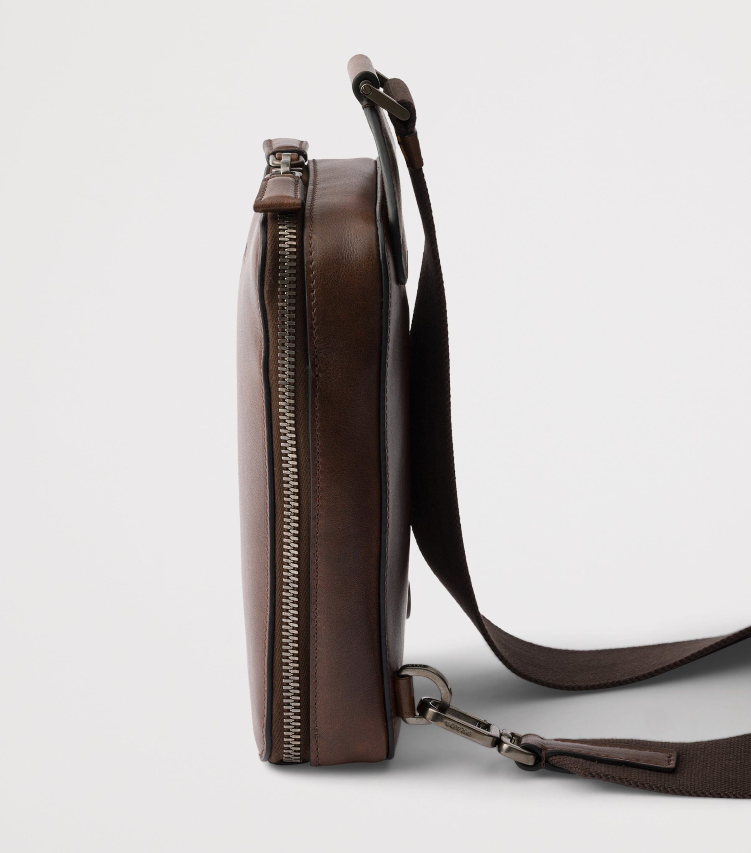 Prada Leather Brique Cross-Body Bag Brown Image 7