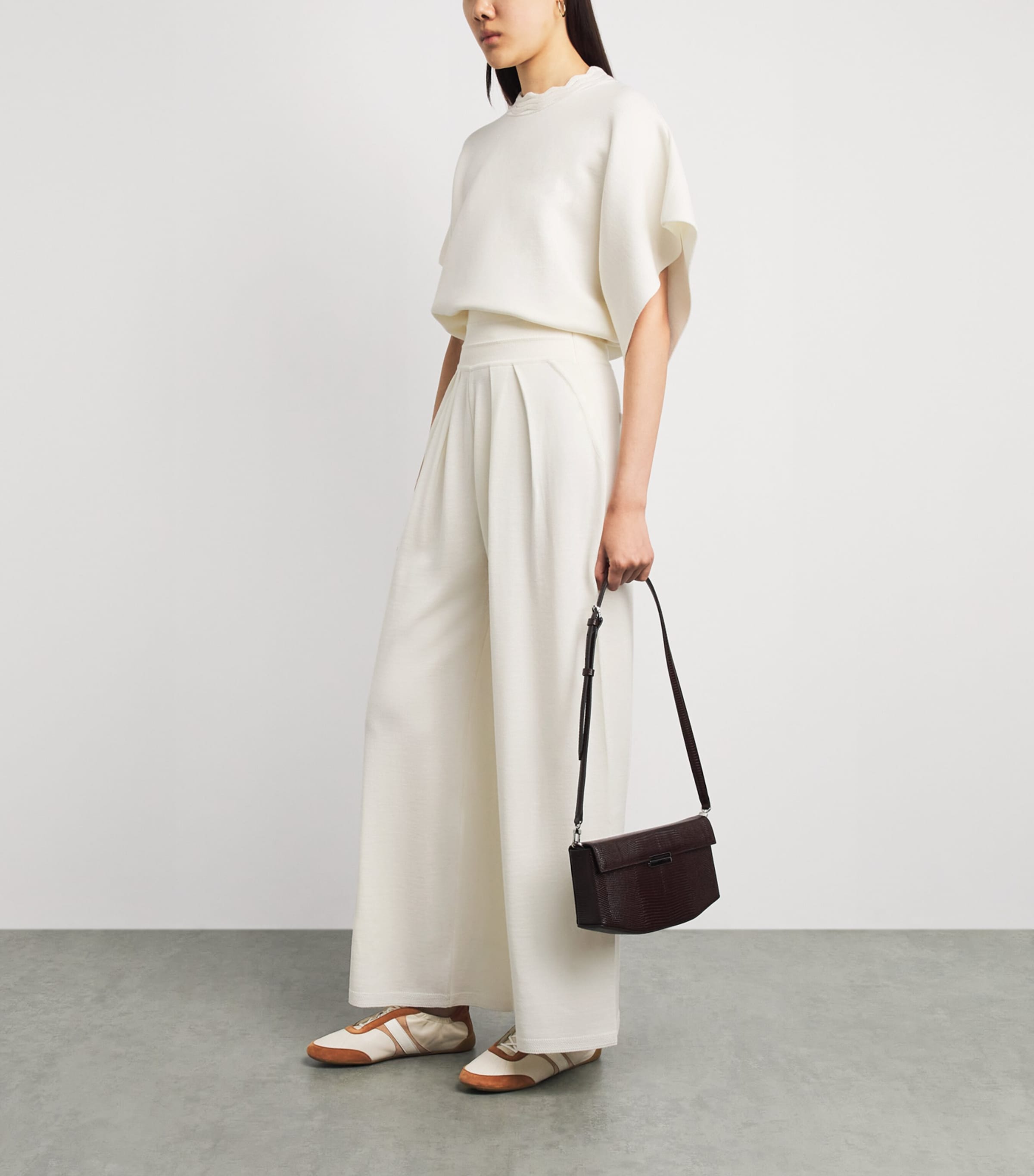 Molli Womens Virgin Wool Wide-Leg Trousers Milk Image 2