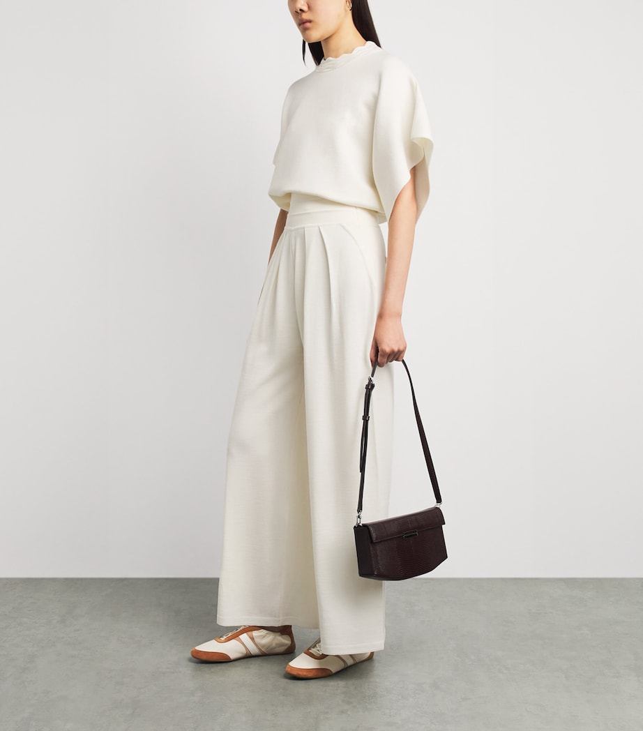 Molli Womens Virgin Wool Wide-Leg Trousers Milk Image 2