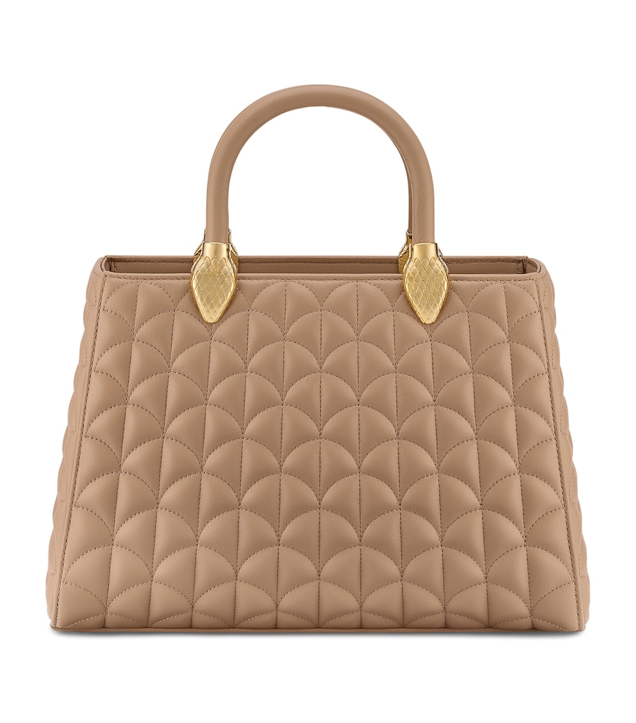 Leather Serpentine Duo Top-Handle Bag BEIGE Image 1