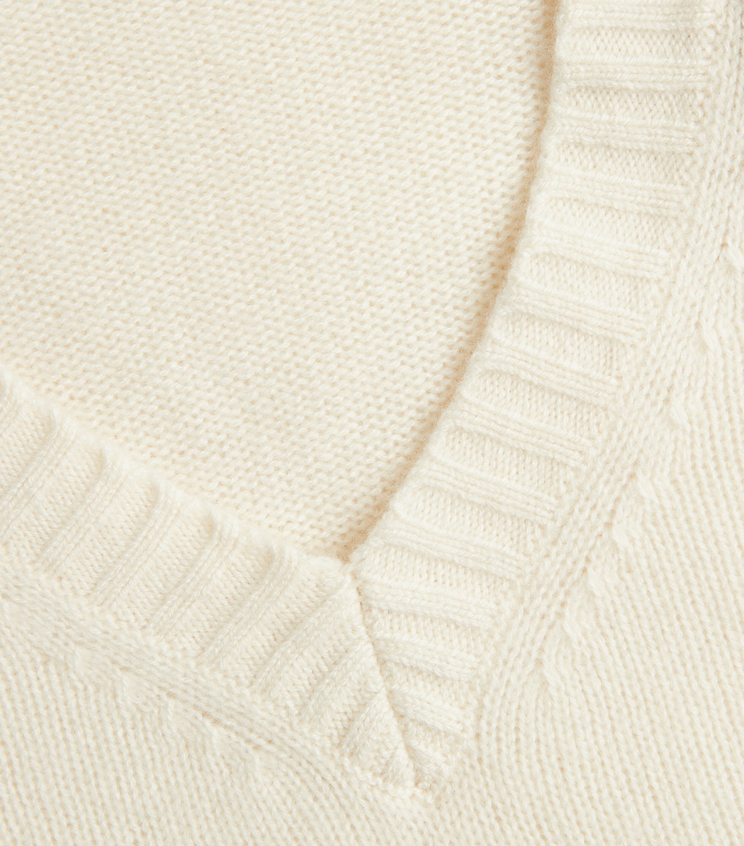 Open Cashmere V-Neck Sweater IVORY Image 5