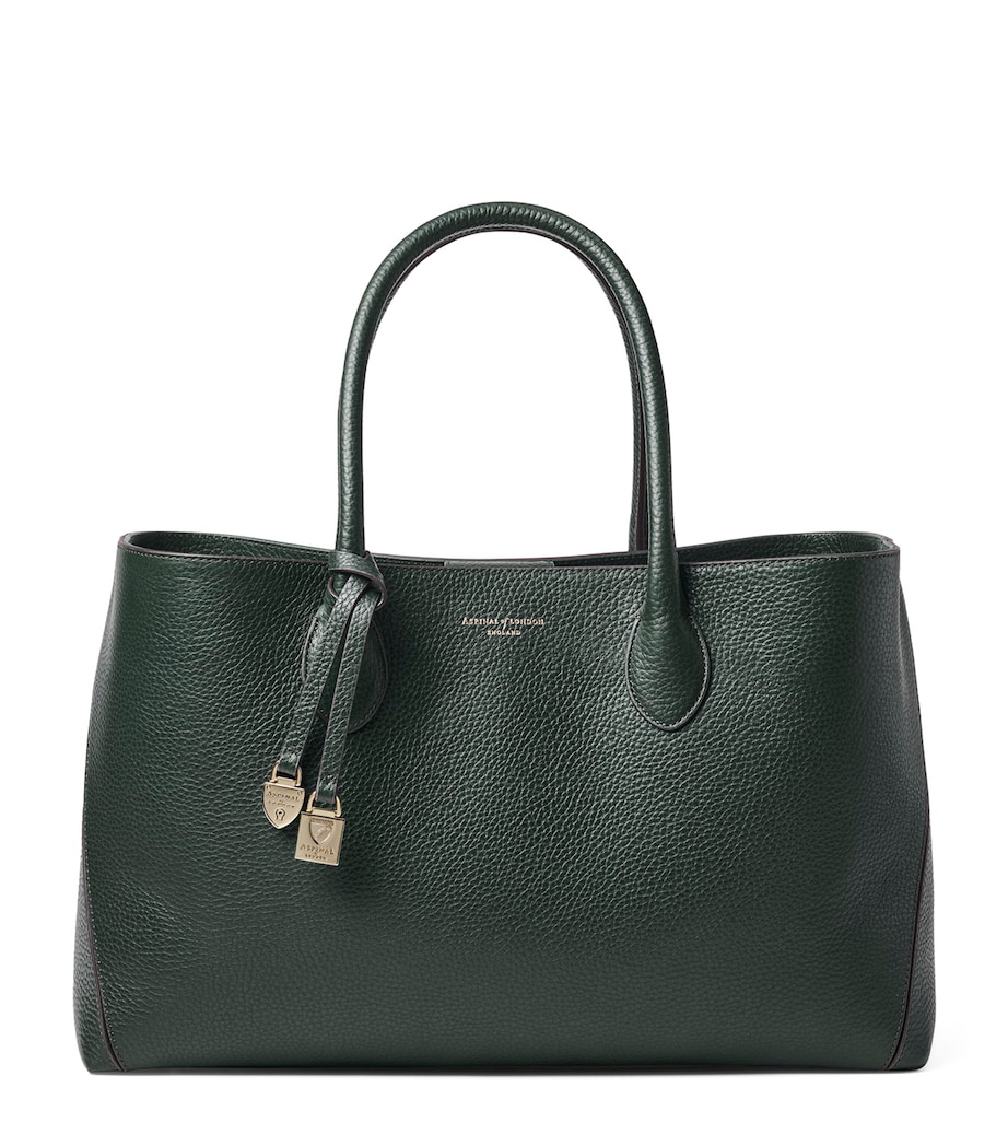 Aspinal Of London Leather London Tote Bag Alpine Green Image 1