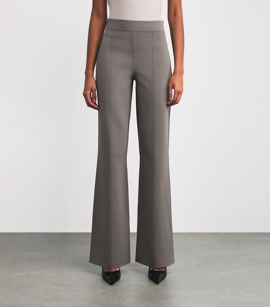 Knitted Milano Flared Trousers MUSHROOM Image 3