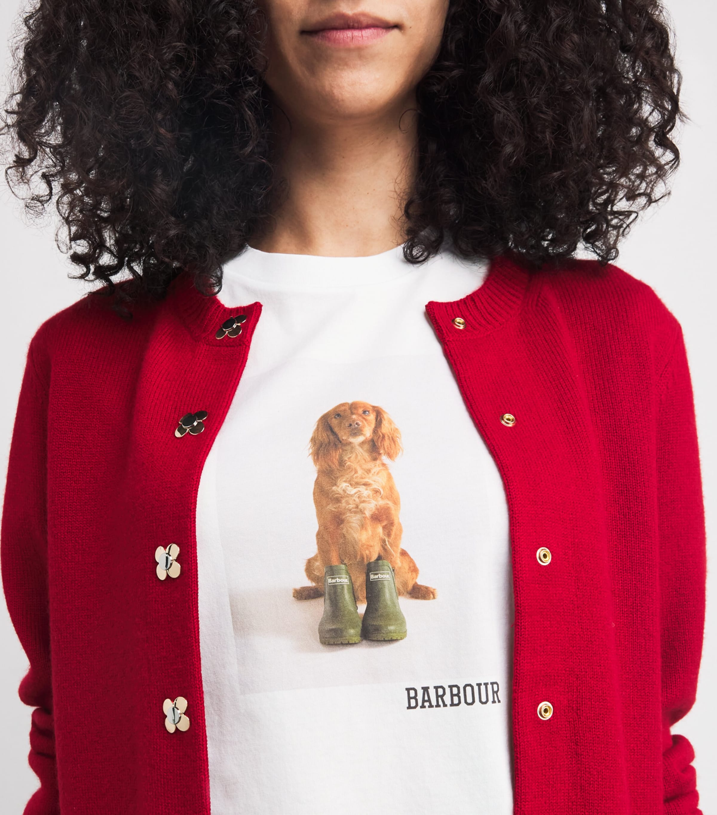 Cotton Bedale T-Shirt WHITE Image 6