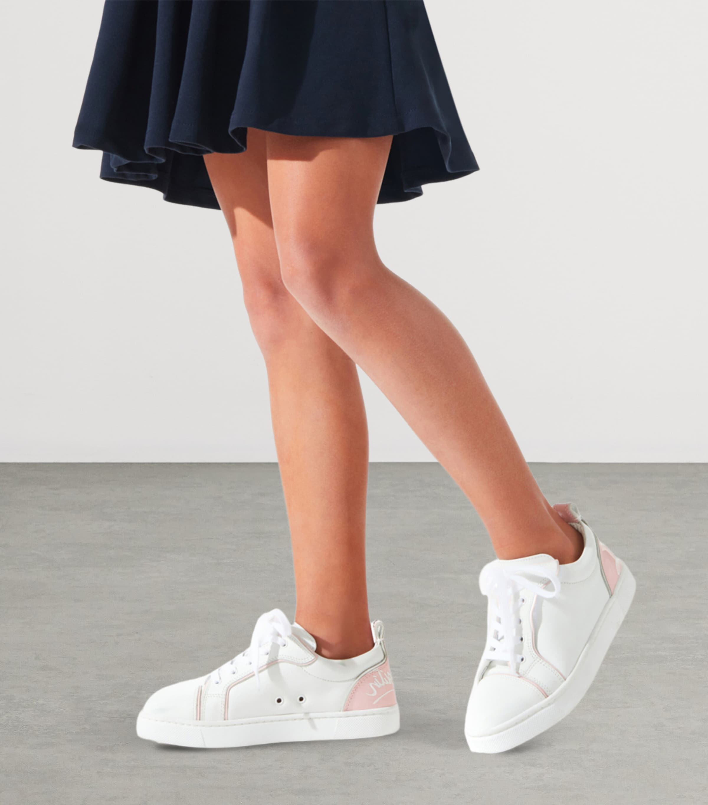 Christian Louboutin Kids 퍼니토 가죽 스니커즈
