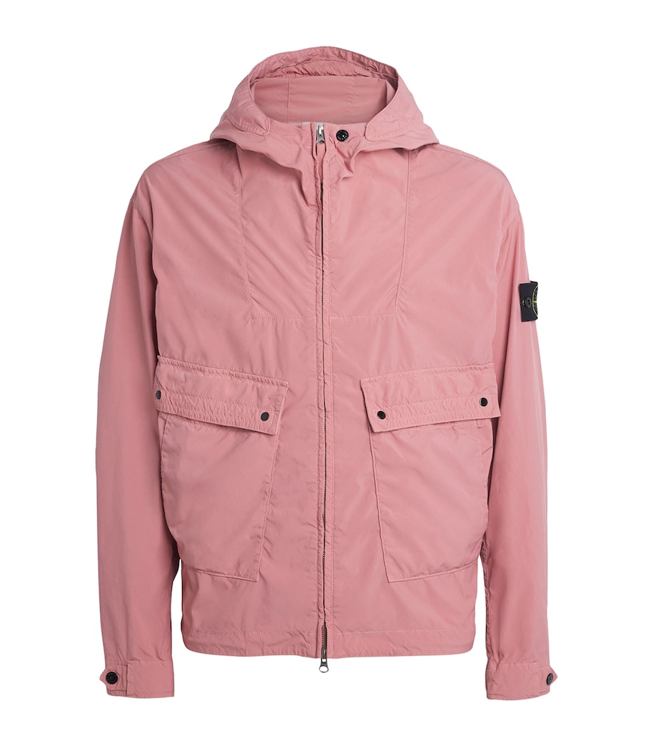 Stone Island Mens Water-Resistant Canvas Oleander Jacket Image 1