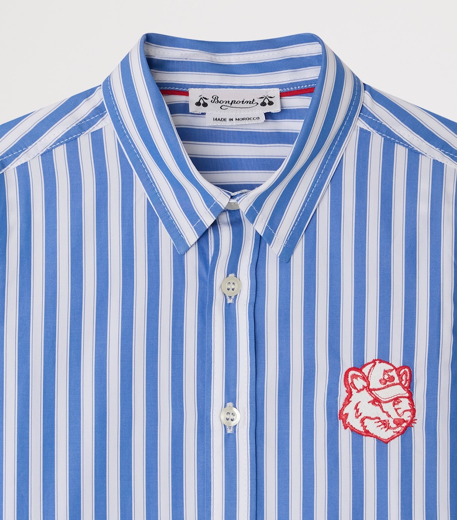 Bonpoint x Maison Kitsuné Cotton Tangui Shirt (4-14 Years) Ra Bleu De Prusse Image 3