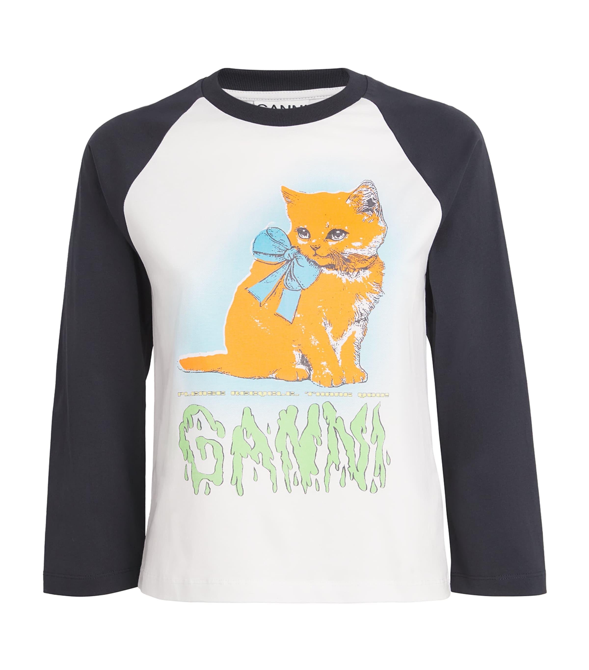 Ganni Women Kitty Baby Organic Cotton T-shirt In White