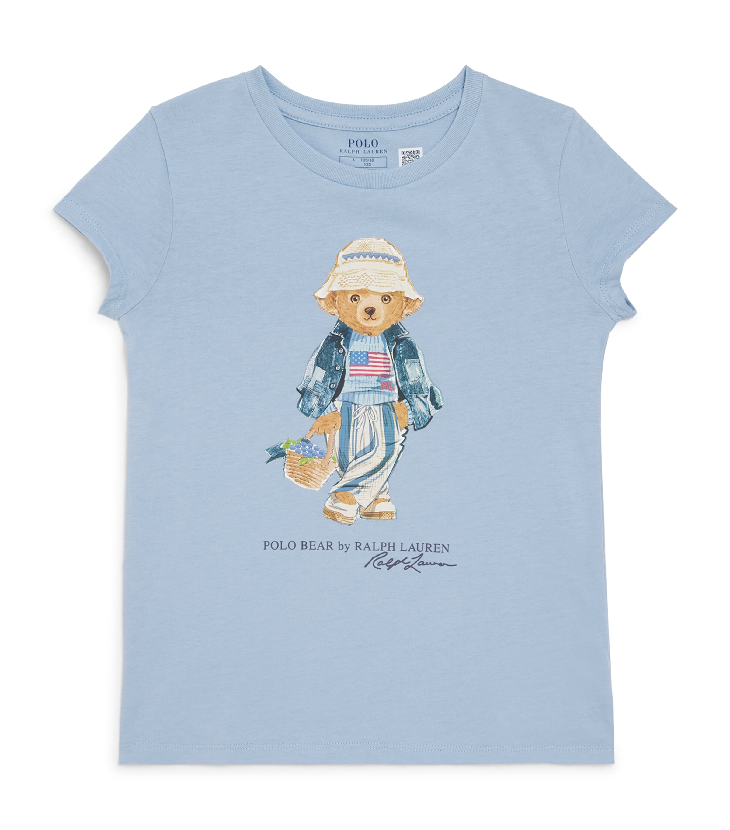 Ralph Lauren Kids Cotton Polo Bear T-Shirt (2-7 Years) Estate Blu Image 1